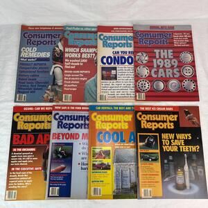 vintage consumer reports magazine Lot 1989 Almost Full Year 8 Issues Total